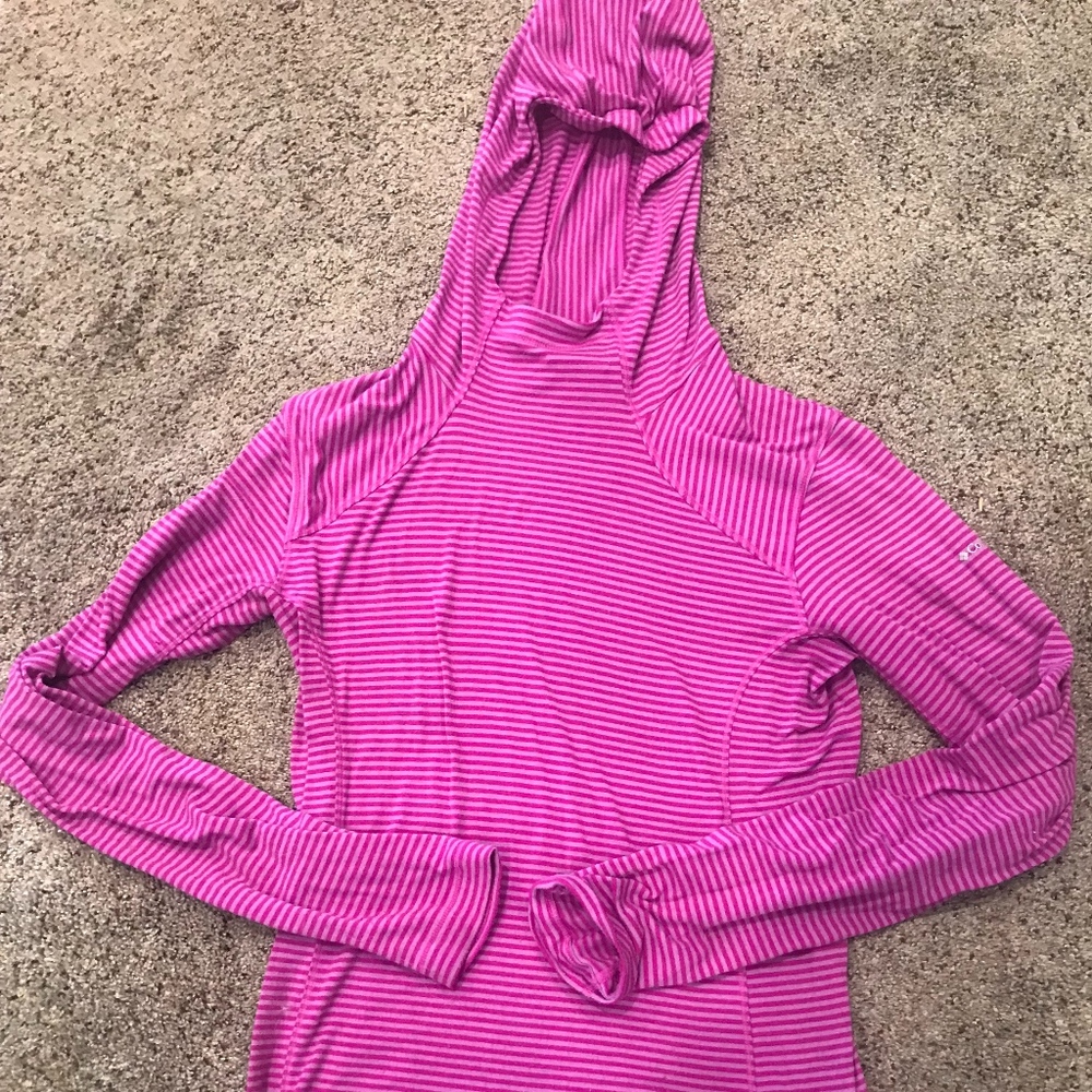 Columbia Hooded Shirt | Striped Pink | SZ S